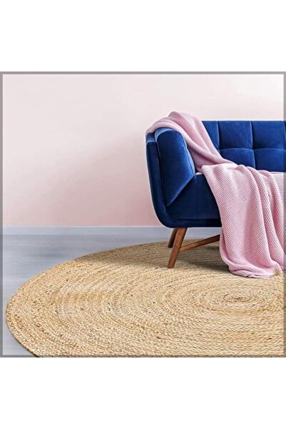 genric FFD Handmade Round Jute Rug | Natural Hand Braided Floor Mat | Eco-Friendly Reversible Area Rug 120c