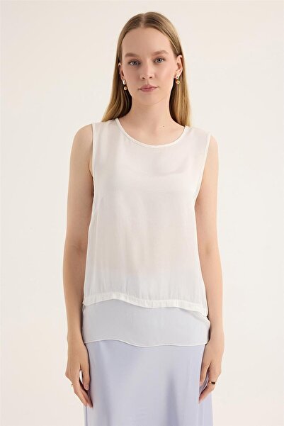 HomeStore Σατέν Αμάνικη Μπλούζα