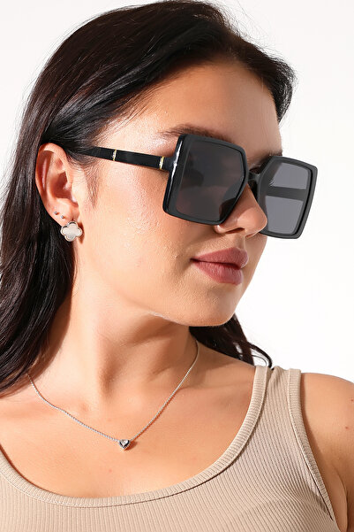 Lozzo Kadın Kelebek Gold Aksesuarlı UV400 Güneş Gözlüğü 23066 C2 Koyu Cam