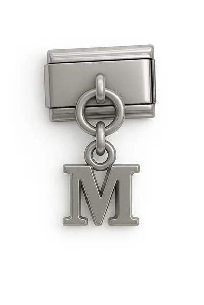 Takı Dükkanı Italian Dangle Letter Stainless Steel Bracelet Charm Scb64