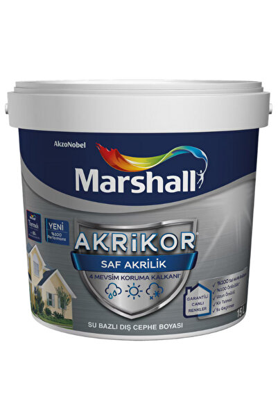 Marshall Akrikor Saf Akrilik Dış Cephe Boyası ANTRASİT 7016 2.5 Lt