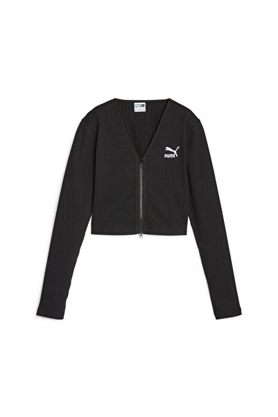 Puma Womens Classics Ribbed Long Sleeve Shirt - Black