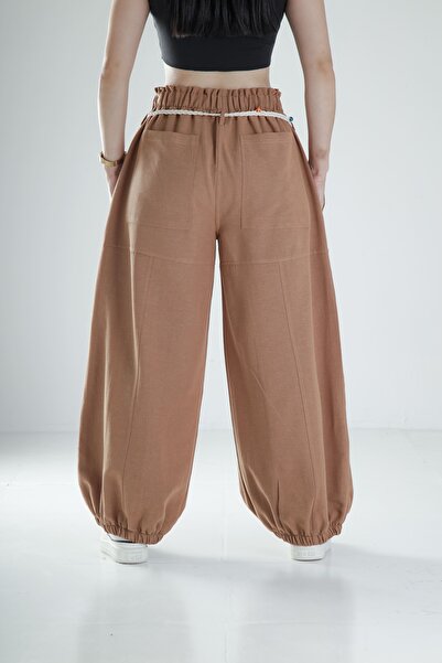 COCOPELLI Design linen brown baggy women's trousers coc1108