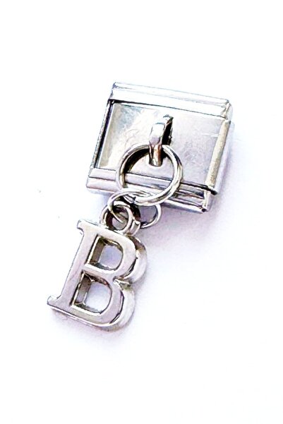 Takı Dükkanı Italian Dangle Letter Stainless Steel Bracelet Charm Scb64