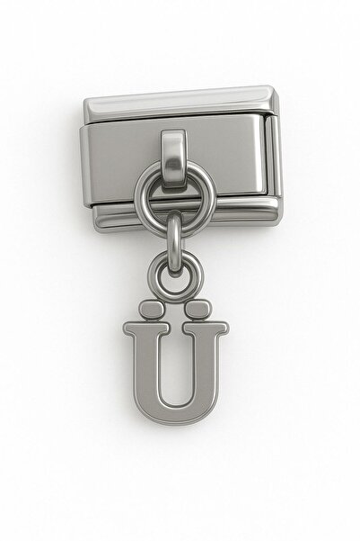 Takı Dükkanı Italian Dangle Letter Stainless Steel Bracelet Charm Scb64