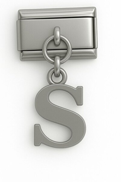 Takı Dükkanı Italian Dangle Letter Stainless Steel Bracelet Charm Scb64