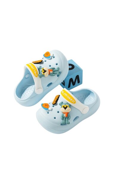 Mixbo - Saboți pentru copii, albastru deschis, accesorii detașabile, mărimea 24-25 EU