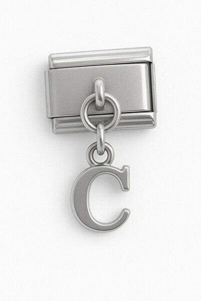 Takı Dükkanı Italian Dangle Letter Stainless Steel Bracelet Charm Scb64