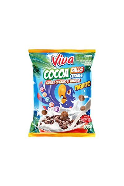 OEM Cereale Viva balls cacao 500 g, din fainuri de porumb, orez si grau, gluten redus, ambalaj punga