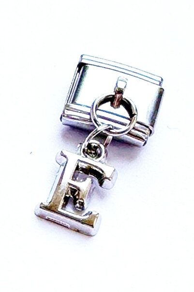 Takı Dükkanı Italian Dangle Letter Stainless Steel Bracelet Charm Scb64