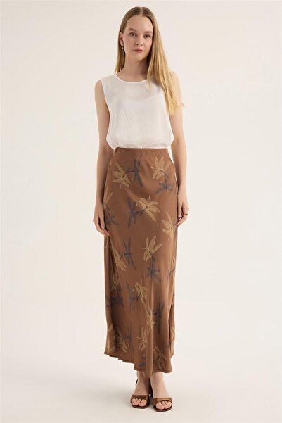 HomeStore تنورة طويلة مطبوعة بالعثة