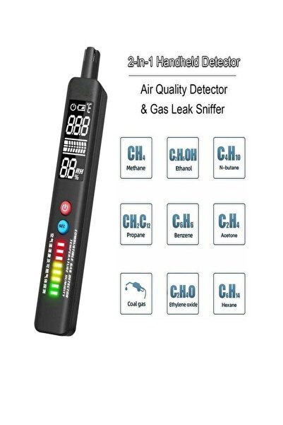 Yelajoy جهاز كشف تسرب الغاز، جهاز محمول 2 في 1 لكشف الغاز الطبيعي واختبار درجة الحرارة والرطوبة المتكامل