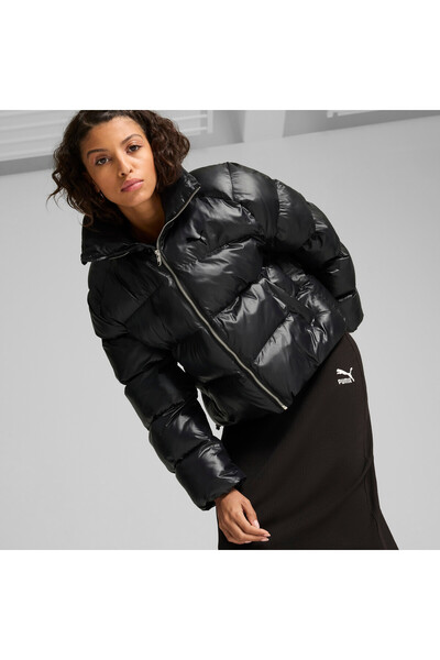 Puma Womens Shiny Puffer Jacket - Black