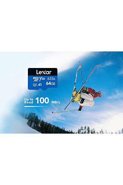 Lexar بطاقة ذاكرة microSDXC UHS-I سعة 633x سعة 64 جيجابايت (LMS0633064G-BNNAA)