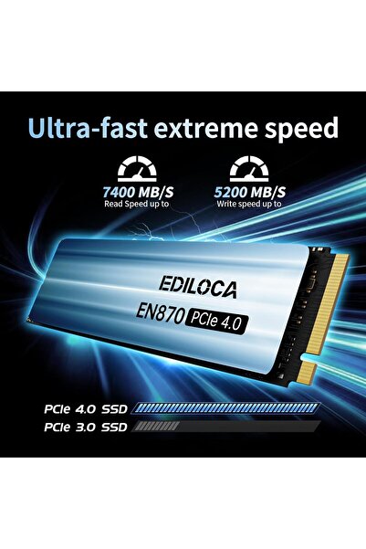 Generic Ediloca EN870 SSD 1TB PCIe Gen4, Up to 7450MB/s, 3D TLC NAND Flash