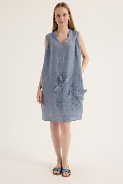 HomeStore Αμάνικο φόρεμα με γιακά Τυνησίας