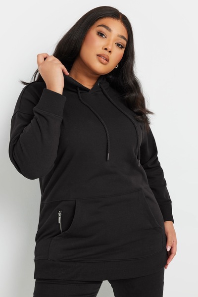 Stil Diva Plus Size Hooded Pocket Zipper Detailed Sweatshirt 303800