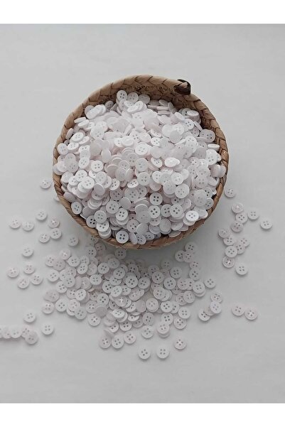 Tasarım زر بوليستر أبيض لامع قطر 1.2 ملم 30 قطعة.