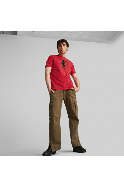 Puma Mens Scuderia Ferrari Race Big Shield Motorsport Tee - Red