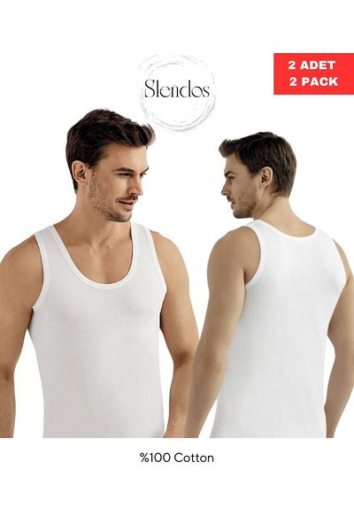 Şahinler Men'S, Comfort, Basic, Wide Strap, 100% Cotton, 2-Piece Combed Cotton Undershirt