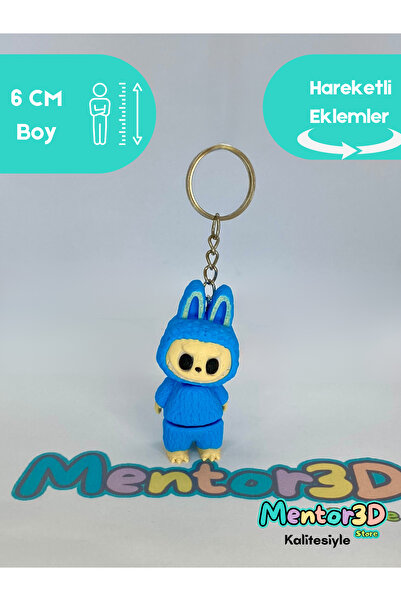 Mentor 3D Store ميدالية مفاتيح لابوبو شخصية متحركة ثلاثية الأبعاد (قطعة واحدة...