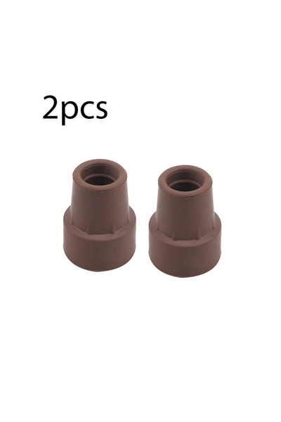 Choice 2pcs Brown Trekking Pole Cap Walking Stick Crutch Cane Bottom Pads Cov...