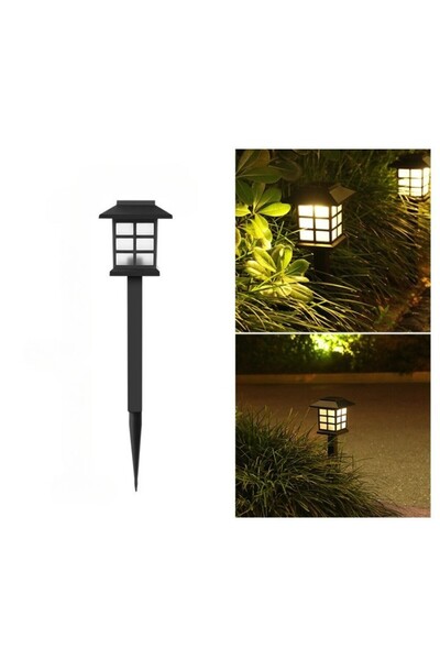 bzstore Set de 10 lămpi solare LED de grădină, tip felinar, alb cald