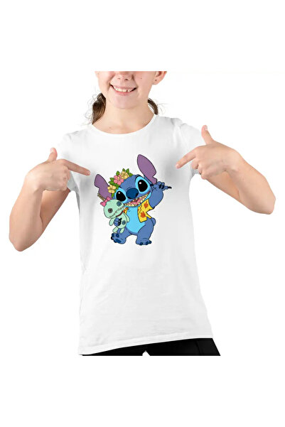 OEM Παιδικό μπλουζάκι για κορίτσια με βελονιά και στάμπα Hawaii για πάρτι