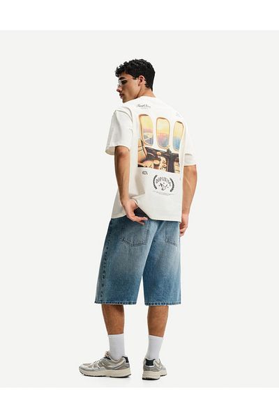 ACTIVE MODA -First Class Printed Cotton Oversize T-Shirt Large Size