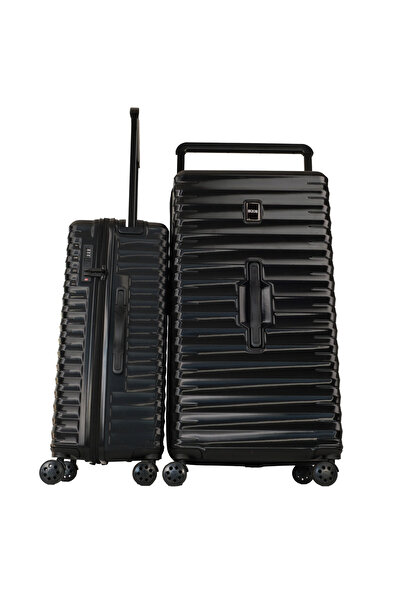 GROUND Scarlet 2'li Valiz Seti Büyük-Orta - Siyah - 10736