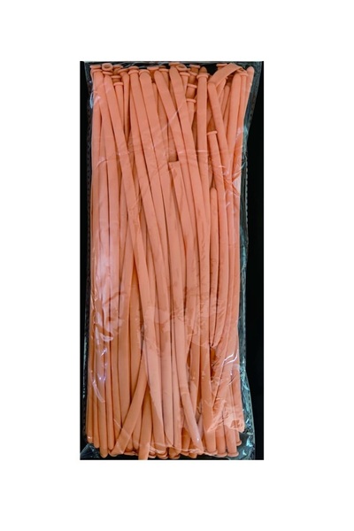 SDX Market Set of 100 long modeling balloons, 125 cm x 4.5 cm, Pale Orange