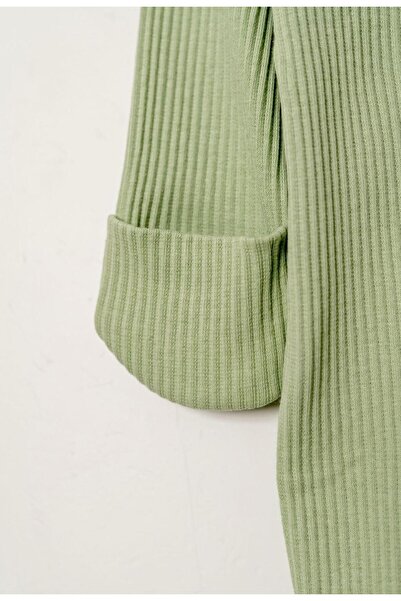 Bubito Gizli Fermuarlı Tam Ayaklı Pamuklu Bebek Tulum-Yeşil