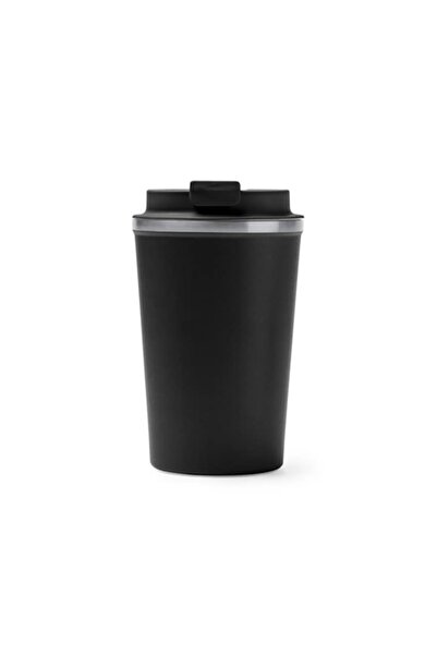 4desire.ro Double Wall Stainless Steel Thermos Mug, 450 ml, Black