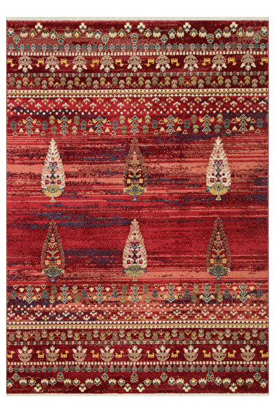 Eko Halı Kybele 02 Red Otantik ve Klasik Desenli, Sıcak Renk Tonlarına Sahip ...