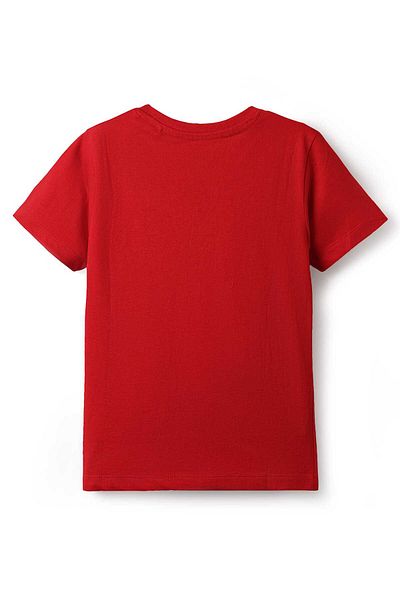 Pine kids Half Sleeves T-Shirt with Text Print - Red
