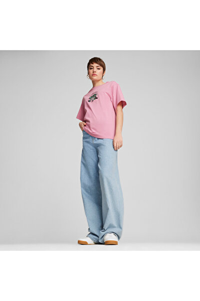 Puma Womens DOWNTOWN Relaxed Graphic Tee - Pink