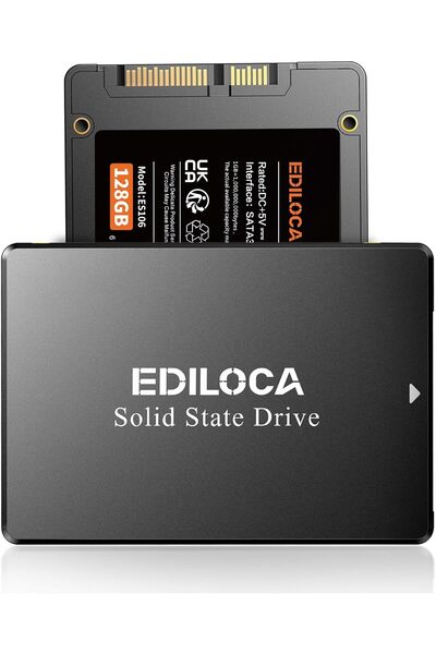 Generic Ediloca ES106 128GB SSD SATA III 2.5" 3D TLC NAND Flash Internal Hard Drive, Up to 500MB/s Read, Upg