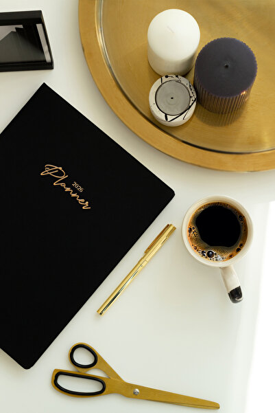 Matt Notebook 2026 Yılı 20x27 cm Keten Haftalık Planlayıcı Ajanda Siyah