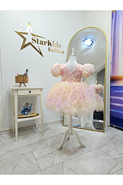 Star Kids Kız Çoçuk Kelebek Elbise,Kız Çocuk Kelebek Kostüm,Abiye Elbise