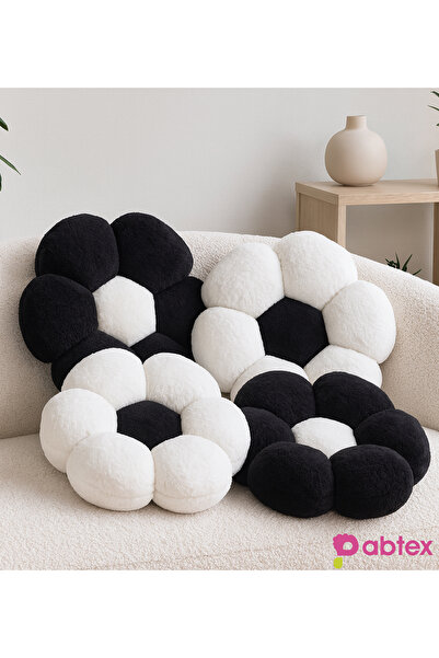 Pabtex Salon, Oda ve Hediye İçin 4’lü Taraftar Peluş Papatya Yastık Seti