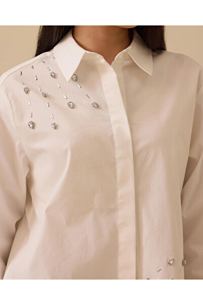 SCL Asymmetric Stone Detailed Shirt