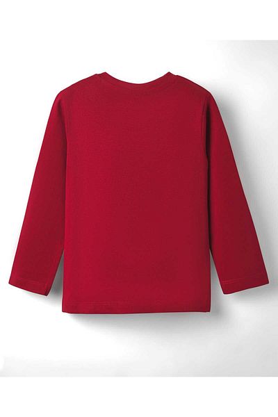 Babyhug 100% Cotton Knit Full Sleeves T-Shirt with Text Print - Red