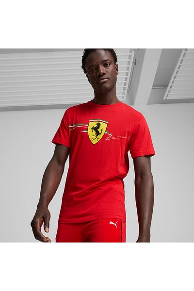 Puma Mens Scuderia Ferrari Race Big Shield Tee - Red