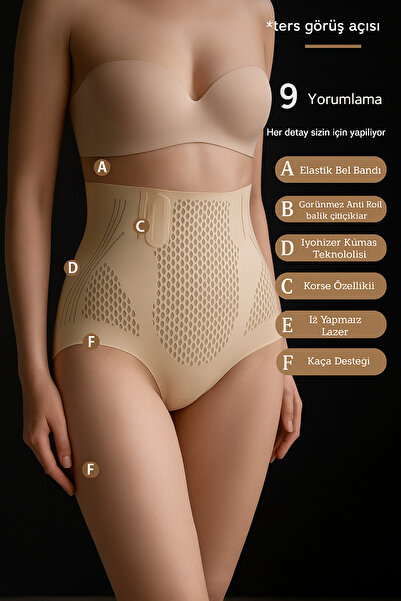 Textile Slot Women's High Waist Seamless Corset Panties - Anti-Slip Underwire Shaper V-Control