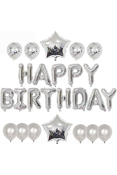 Hothotgirl birthday set, foil/latex, silver, 27 pieces