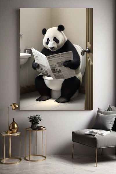 özkacar WC TOALETĂ BĂIĂ FUNNY PANDA Acasă Perete Salon Salon de înfrumusețare...