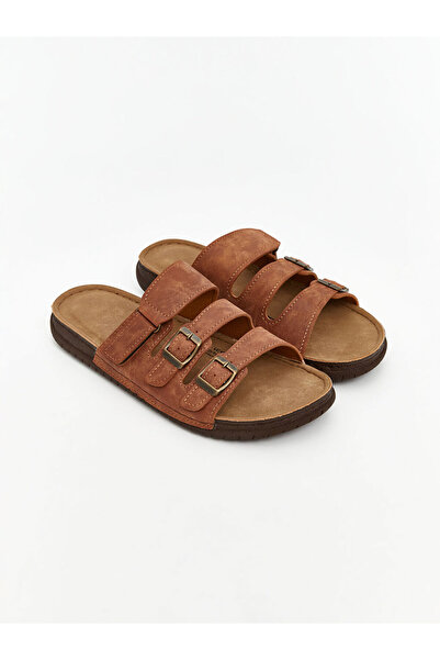 LC Waikiki Brown suede-look men's slippers from güli̇s gi̇yi̇m