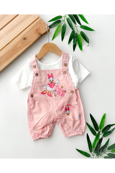 hümabebe Daisy Duck Summer Linen Salopet Piece Set