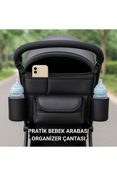 Polham Practical 8 Compartment Multifunctional Organizer Bag for Baby Stroller, Baby Cot, Diaper, Phone