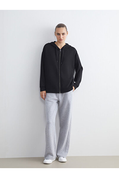 LC Waikiki Quality Parts from Celebi Store |   Hooded Oversize Women's Zippered Sweatshirt